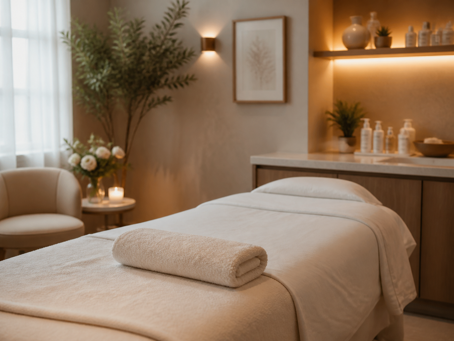 Warm skincare studio detail for Hickory Hills
