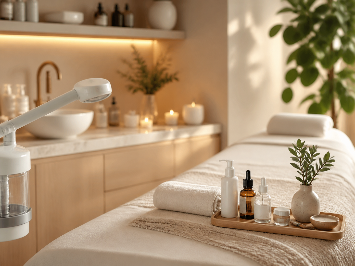 Warm skincare studio detail for Orland Park
