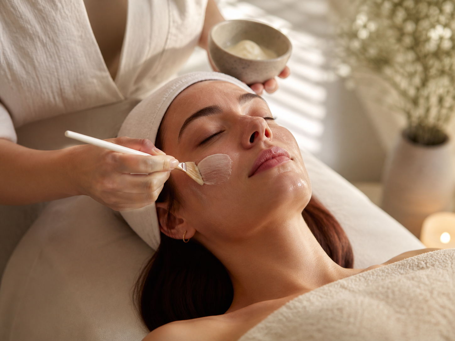 Warm skincare studio detail for Worth